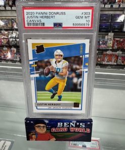 2020 DONRUSS RATED ROOKIES CANVAS #303 JUSTIN HERBERT PSA 10