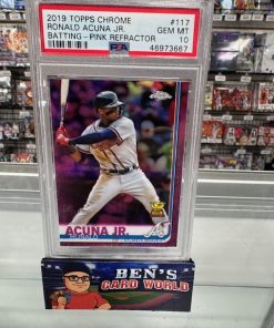 2019 TOPPS CHROME PINK REFRACTORS #117 RONALD ACUNA JR. PSA 10