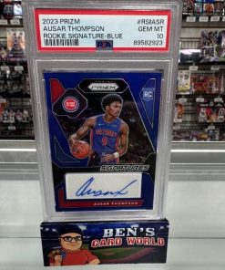 2023-24 PANINI PRIZM ROOKIE SIGNATURES PRIZMS BLUE #3 AUSAR THOMPSON /49 PSA 10