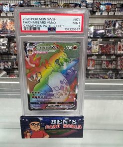 2020 POKEMON SWORD AND SHIELD CHAMPION'S PATH #74 CHARIZARD VMAX SCR PSA 9