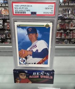 1990 UPPER DECK #734B NOLAN RYAN/6TH NO-HITTER/STRIPE ADDED ON CARD/FRONT FOR 300TH WIN PSA 10