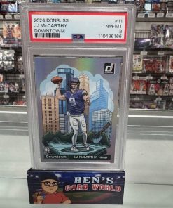2024 DONRUSS DOWNTOWN! #11 J.J. MCCARTHY PSA 8