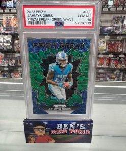 2023 PANINI PRIZM PRIZM BREAK PRIZMS GREEN WAVE #5 JAHMYR GIBBS PSA 10