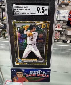 2024 BOWMAN CHROME DRAFT YELLOW LUNAR REFRACTORS #BDC22 KONNOR GRIFFIN /75 SGC 9.5
