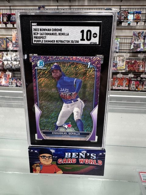 2023 BOWMAN CHROME PROSPECTS PURPLE SHIMMER REFRACTORS #BCP163 ENMANUEL BONILLA /250 SGC 10