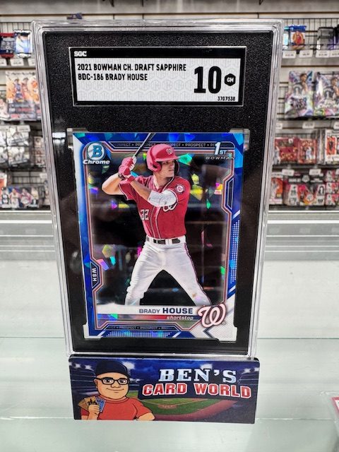 2021 BOWMAN CHROME DRAFT SAPPHIRE #BDC186 BRADY HOUSE SGC 10