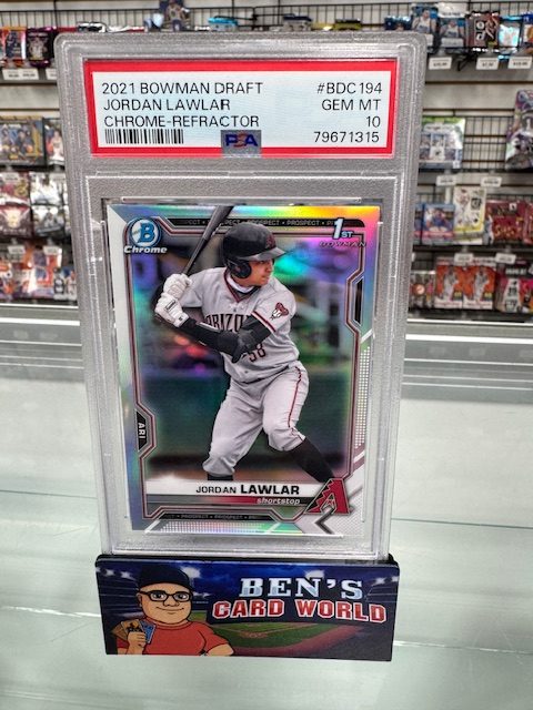 2021 BOWMAN CHROME DRAFT REFRACTORS #BDC194 JORDAN LAWLAR PSA 10
