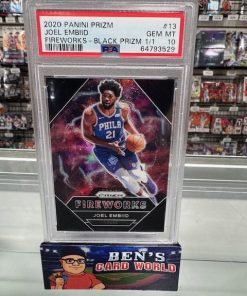 2020-21 PANINI PRIZM FIREWORKS PRIZMS BLACK #13 JOEL EMBIID 1/1 PSA 10