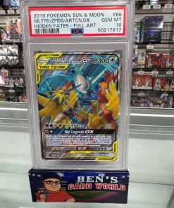 2019 POKEMON SUN AND MOON HIDDEN FATES #66 MOLTRES & ZAPDOS & ARTICUNO GX UR FULL ART PSA 10