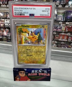 2024 POKEMON SCARLET AND VIOLET PALDEAN FATES REVERSE FOIL #018 PIKACHU C PSA 10