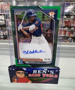 2024 BOWMAN CHROME MEGA BOX AUTOGRAPHS GREEN REFRACTORS #BMABM BRICE MATTHEWS /99