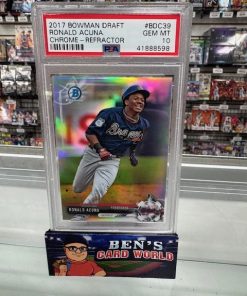 2017 BOWMAN CHROME DRAFT REFRACTORS #BDC39 RONALD ACUNA PSA 10