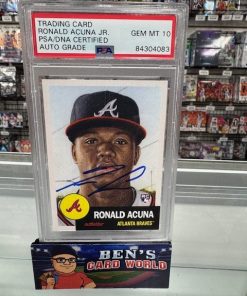 2018 TOPPS LIVING #19 RONALD ACUNA /46,809* PSA AUTHENTIC AUTOGRAPH 10