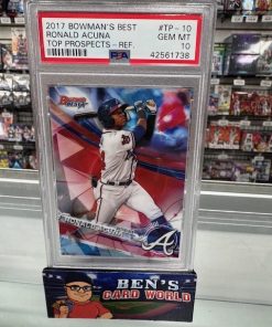 2017 BOWMAN'S BEST TOP PROSPECTS REFRACTORS #TP10 RONALD ACUNA PSA 10