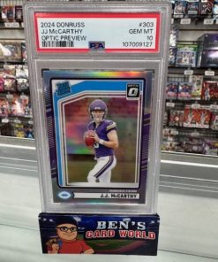 2024 DONRUSS OPTIC RATED ROOKIES PREVIEW HOLO #303 J.J. MCCARTHY PSA 10