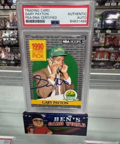 1990-91 HOOPS #391 GARY PAYTON LS RC PSA AUTHENTIC AUTOGRAPH