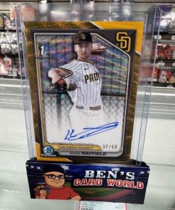 2024 BOWMAN CHROME DRAFT AUTOGRAPHS GOLD WAVE REFRACTORS #CPAKM KASH MAYFIELD /50