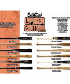 2025 GOLD RUSH SENSATIONAL SIGNATURES LUMBER BASEBALL BAT SERIES 2 BOX