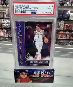 2023-24 PANINI PHOENIX ROOKIE RISING PURPLE #13 VICTOR WEMBANYAMA /75 PSA 9