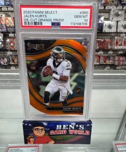 2020 SELECT PRIZM ORANGE DIE CUT #350 JALEN HURTS PSA 10
