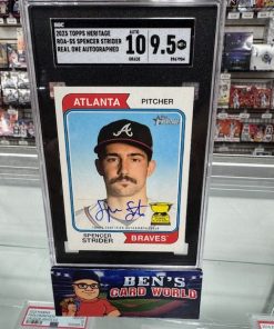 2023 TOPPS HERITAGE REAL ONE AUTOGRAPHS #ROASS SPENCER STRIDER HN SGC 9.5/10