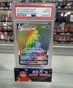 2021 POKEMON SWORD AND SHIELD SHINING FATES #73 ALCREMIE VMAX RAINBOW R PSA 10