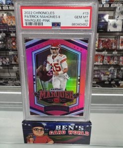 2022 PANINI CHRONICLES MARQUEE PINK #13 PATRICK MAHOMES II /199 PSA 10