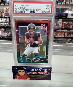 2023 DONRUSS OPTIC RATED ROOKIES PREVIEW RED AND GREEN #339 CJ STROUD PSA 9