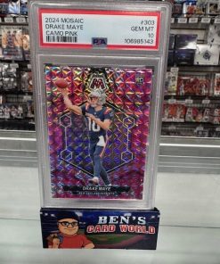 2024 PANINI MOSAIC MOSAIC CAMO PINK #303 DRAKE MAYE PSA 10