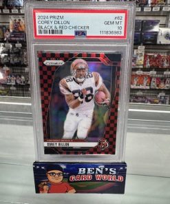 2024 PANINI PRIZM PRIZMS BLACK AND RED CHECKER #62 COREY DILLON PSA 10