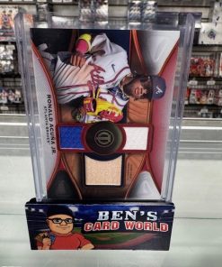 2025 TOPPS TRIBUTE TRIPLE RELICS ORANGE #TTRRA RONALD ACUNA JR. /25