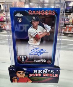 2024 TOPPS CHROME ROOKIE AUTOGRAPHS BLUE REFRACTORS #RAEC EVAN CARTER /150