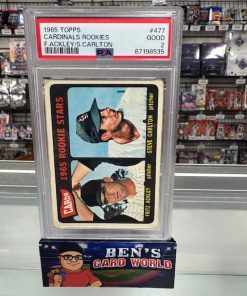 1965 TOPPS #477 ROOKIE STARS/FRITZ ACKLEY/STEVE CARLTON RC