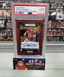 2023 PANINI PRIZM AUTOGRAPHS PRIZMS RED SHIMMER #222 JEREMY SHOCKEY /35 PSA 8