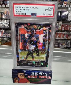 2021 PANINI PLAYBOOK HOLO #108 JUSTIN FIELDS PSA 10